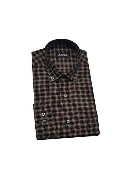 LUGON Класическа мъжка риза с дълъг ръкав-6507
