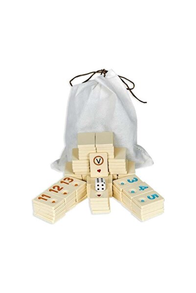 Eser Oyun Eser Okey Stone Classic Game Set Melamine 106 Pieces Cream Colored ...