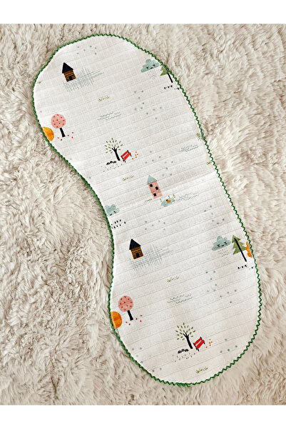 Cloudy Muslin Cotton Shoulder Cover, Green Burping Cover Forest