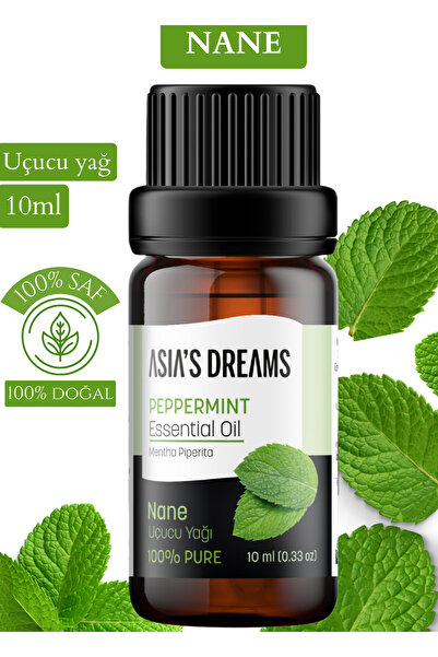 Asia's Dreams %100 Saf Doğal Nane Uçucu Yağı, Ferahlatıcı Aromaterapi ve Cilt...