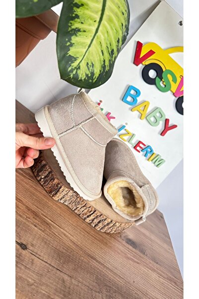 VOSVOSBABY حذاء صغير من جلد الغزال باللون البيج للجنسين (احصل على مقاس كبير ب...