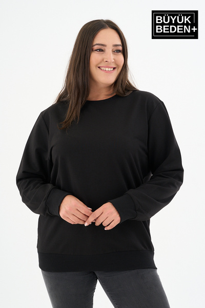 Superlife Hanorac subțire pentru femei de mărime mare cu decolteu rotund SPR2...