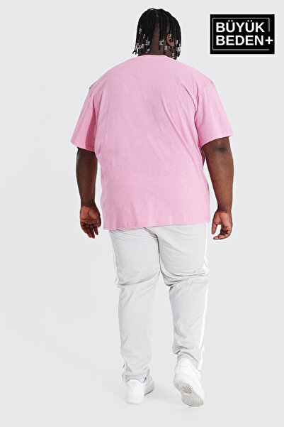 Superlife Ανδρικό μπλουζάκι μεγάλου μεγέθους με χειρόγραφο τύπωμα Brooklyn με λαιμόκοψη SPR25BTS12