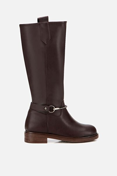 Yaya by Hotiç Kadın Kahverengi Zincir Detaylı Çizme