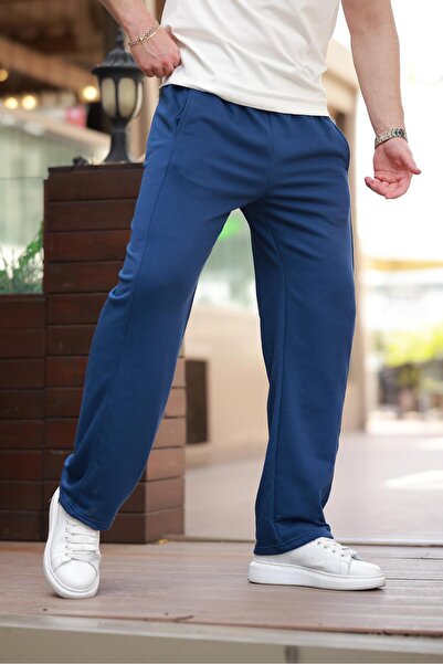 Madmext Sötétkék laza szabású férfi melegítőnadrág E6560