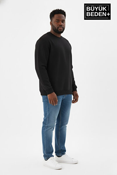 Superlife Ανδρικό φούτερ με λεπτή ραβδωτή μπλούζα με λαιμόκοψη και μανίκια και ριμπάκι SPR26BSW956