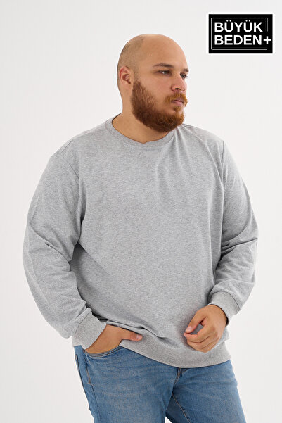 Superlife Ανδρικό λεπτό φούτερ με λαιμόκοψη μεγάλου μεγέθους SPR24BSW56