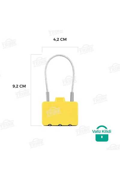 Trink Çanta Combination Suitcase Lock - Suitcase Lock - Bag Lock - Travel Lock - Yellow -