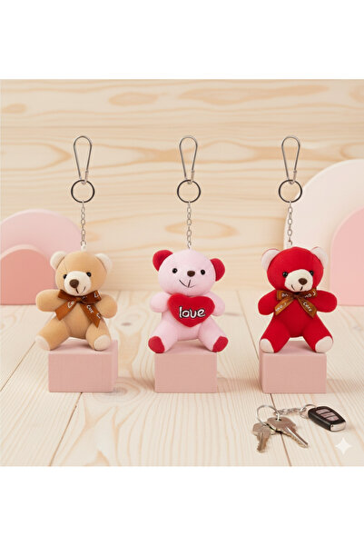 Şirin 3'lü Peluş Ayıcık Anahtarlık Seti – Sevimli ve Yumuşak Tasarım
