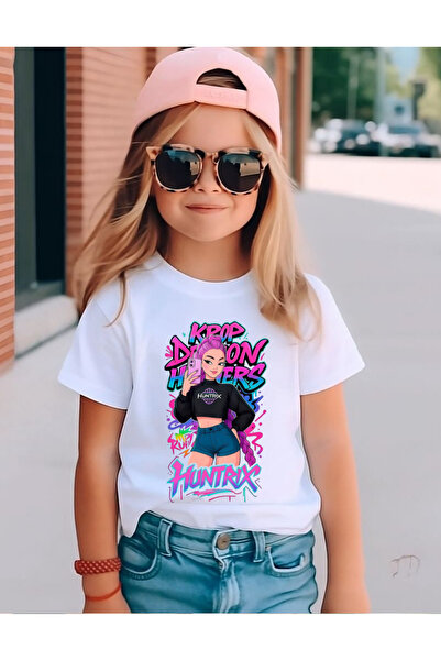 lovver Tricou pentru copii Kpoop Demon Huntrix, realizat din bumbac, țesătură...