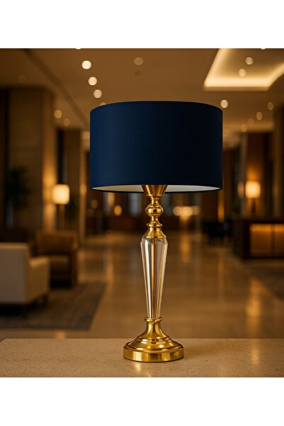 Lampada Amore Gold Kristal Metal Abajur - Lacivert