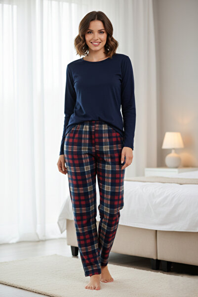 MODA YILDIZ Kadın Polar Pijama Altı Beli Lastikli Kışlık -my0001