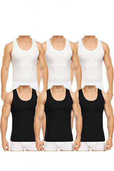 PİERLES Tricou pentru bărbați din 6 piese - alb și negru