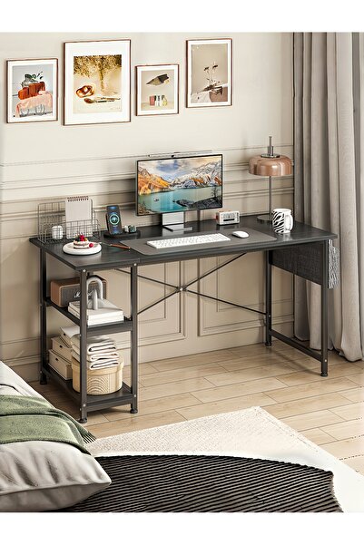 Venpara مكتب كمبيوتر، مكتب مع رف قابل للإزالة، حقيبة تخزين، حامل برج كمبيوتر، طاولة دراسة
