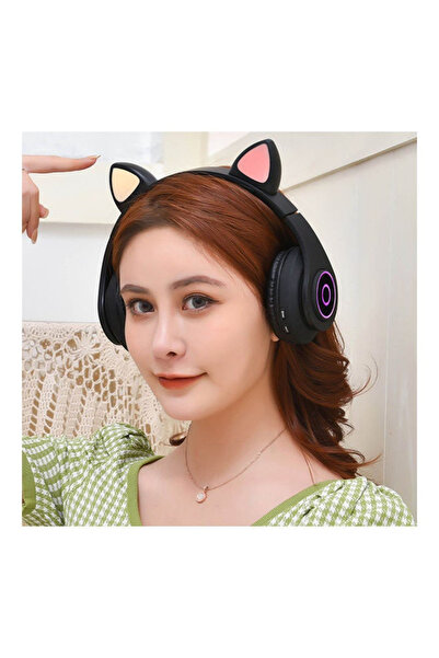 Generic B39 Cat Ear Glowing Wireless BT5.0 Headphone Pink