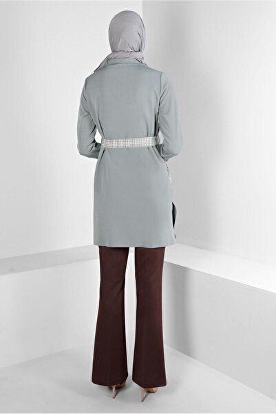 TRENDTESETTÜR ΓΥΝΑΙΚΕΙΑ ΓΚΡΙ ΖΩΝΗ ΚΑΡΟΥΜΕΝΗ ΤΟΥΝΙΚΑ ΜΕ ΣΧΕΔΙΟ T 43377