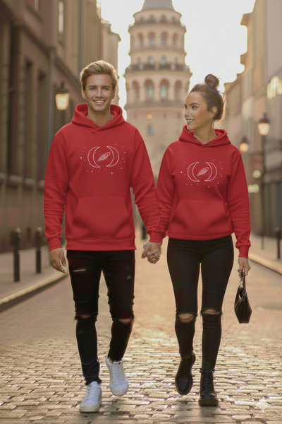 blausee wear LİyAdaCo Cosmic Connection Принтирани двойни суичъри с качулка, ...