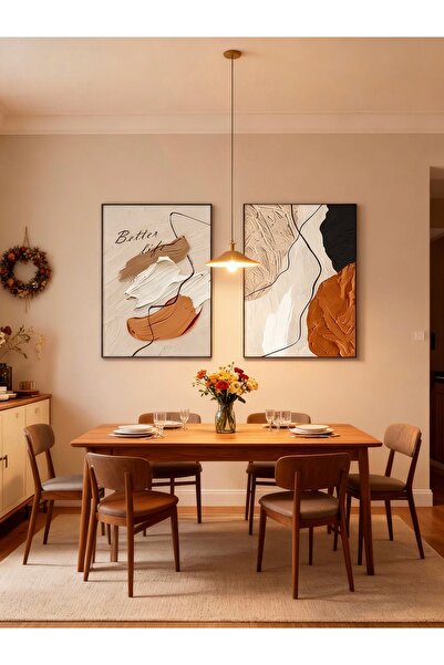 Generic مجموعة من 2 لوحة فنية جدارية مؤطرة من القماش بإطار من سبائك الألومنيوم مقاس 30×40 سم للمنزل وغرفة المعيشة والمكتب