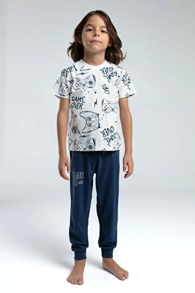 Rolypoly Σετ πιτζάμες για αγόρι λευκό κοντομάνικο