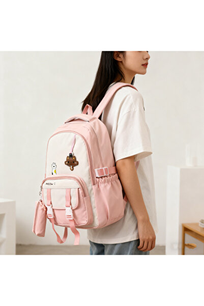 Generic New cute junior and senior high school student backpack, casual simple lightweight dual-shoulder bag