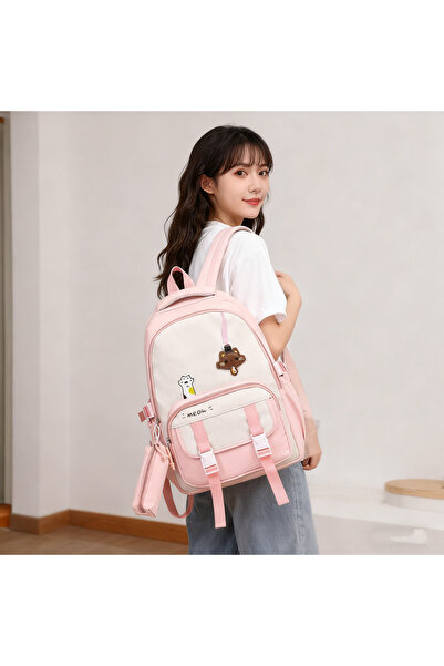 Generic New cute junior and senior high school student backpack, casual simple lightweight dual-shoulder bag