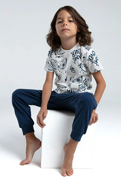 Rolypoly Σετ πιτζάμες για αγόρι λευκό κοντομάνικο