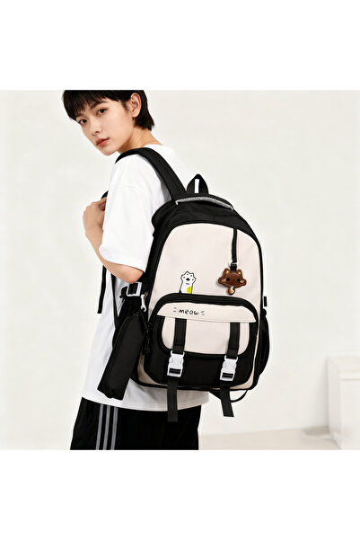 Generic New cute junior and senior high school student backpack, casual simple lightweight dual-shoulder bag