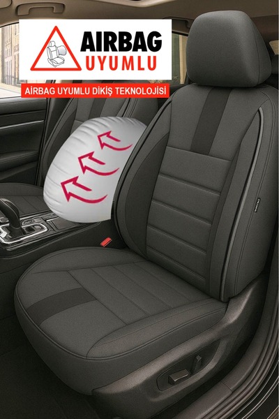 GM-DESIGN Oniks Füme Tay Tüyü Ön 2 Oto Koltuk Kılıfı (Doblo Van-Panelvan 1+1-Fiorino-Combo Uyumlu)