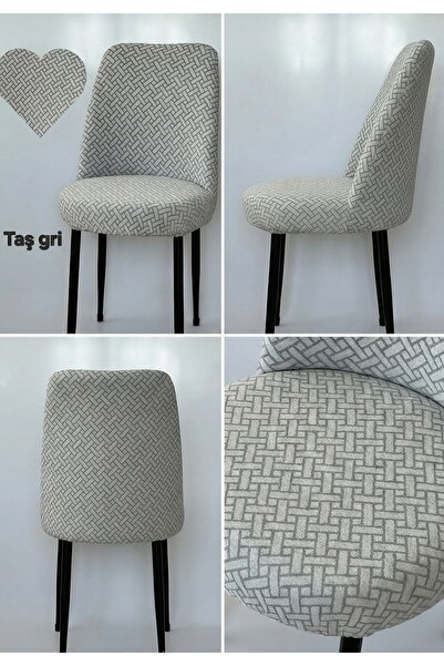 ELHAS Tuğla Desen Oval Sandalye Kılıfı Likralı Esnek Yıkanabilir Lastikli Sandalye Örtüsü( 1 Adet )