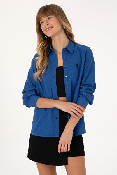 U.S. Polo Assn. Women's Blue Long Sleeve Basic Shirt 50316518-Vr212