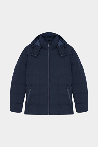 W Collection Hooded Dark Blue Coat
