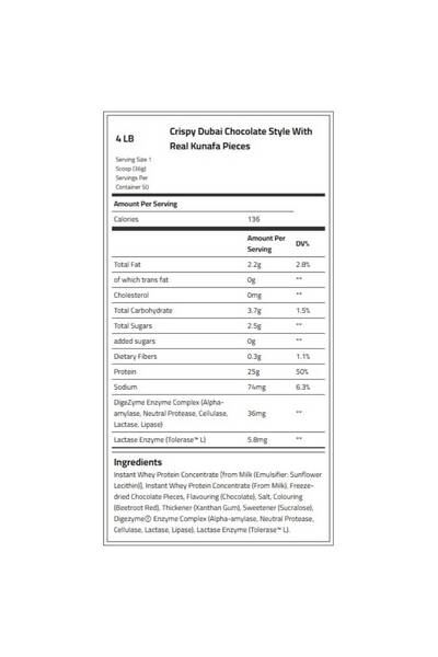 Body Builder Premium Whey Protein New Gen, Crispy Dubai Chocolate Style With Real Kunafa Pieces, 4 LB