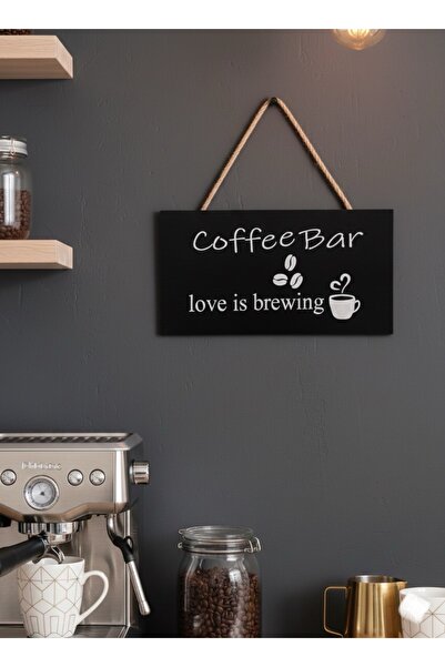 SAYILI COLLECTION Ahşap Coffee Bar Yazılı Kahve Köşesi, Mutfak, Duvar Dekoru ...