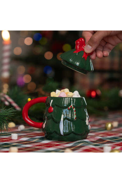 Flying Tiger Copenhagen Yılbaşı Ağacı Şeklinde Kapaklı Kupa