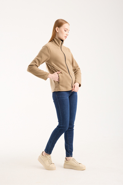 KAPHONE Γυναικείο μπουφάν με φερμουάρ με 2 τσέπες από φλις