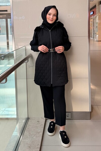 FUAT GÜRSEN Fuat Gürşen Hooded Bead Embroidered Waist Drawstring Vest