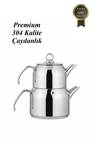 Arsel إبريق شاي متوسط الحجم من تيوس مع مقبض معدني