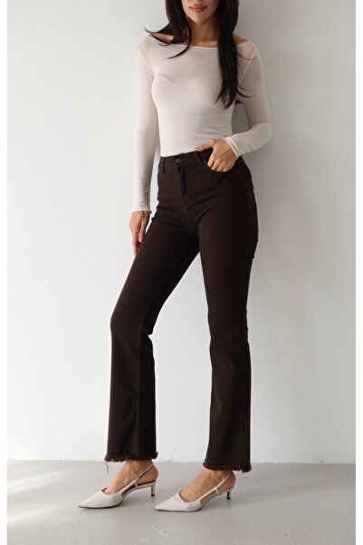 LACARINO Flare Jeans with Tassel Detail on the Legs