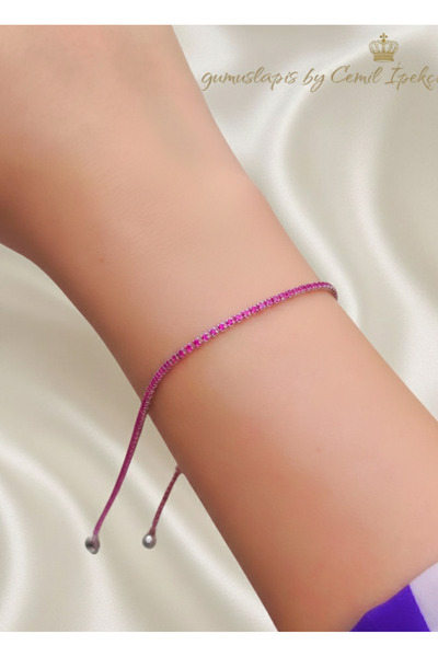 lpsankara Yakut Taşlı İnce Gümüş Suyolu Bileklik