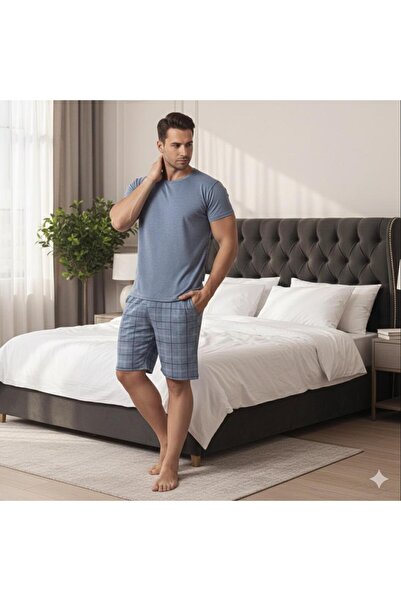 Sude HOMEWEAR Costum de pijama pentru bărbați cu mâneci scurte