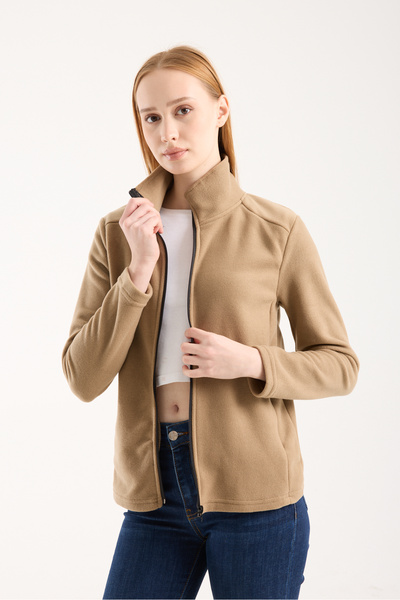 KAPHONE Γυναικείο μπουφάν με φερμουάρ με 2 τσέπες από φλις