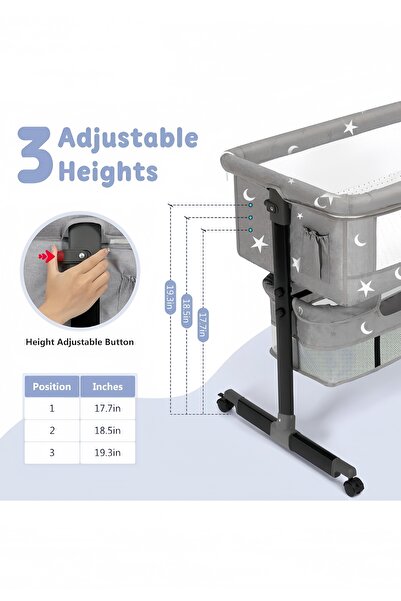 Venpara Amoyls 3-in-1 Portable Baby Bed Crib & Rocking Bassinet for Newborns