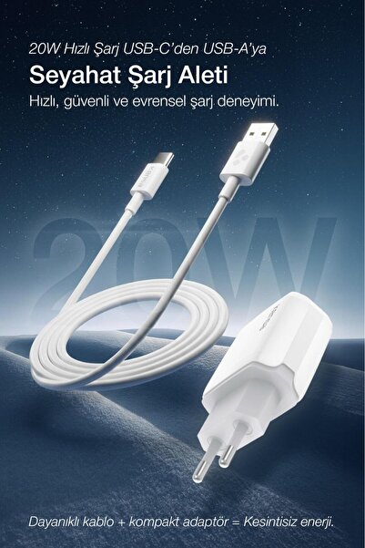 Kensa ŞARJ CİHAZI YENİ NESİL QC 3.0 20 W TYPC-E UYUMLU TÜM AKILLI TELEFONLARA UYUMLU