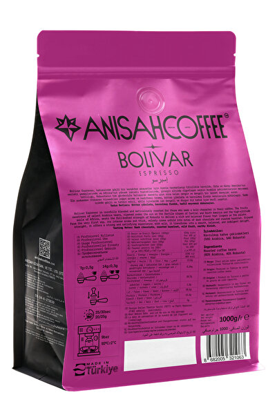 Anisah Coffee Bolivar Espresso Kahve | 1000gr | Blend Kahve