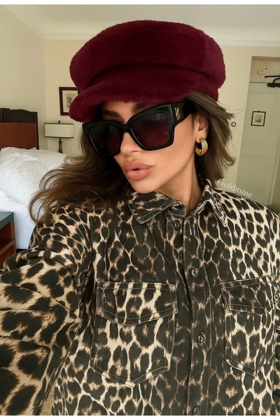 kuru قبعة كابتن نسائية طويلة من القطيفة - مطاطية من الخلف، ناعمة الملمس، شتوية