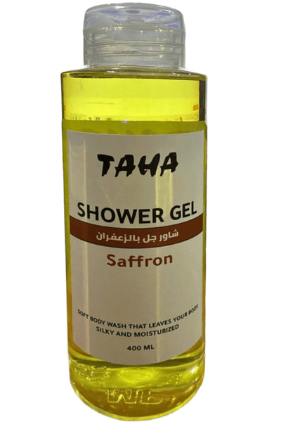 TAHA جل استحمام بالزعفران ، جل مرطب للجسم، 400 مل