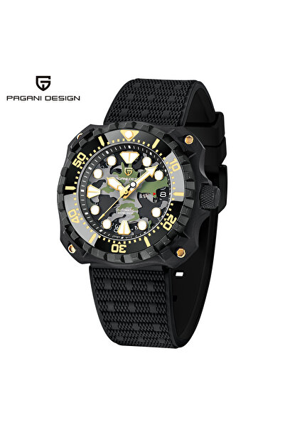Pagani design PD-YN009 Erkek Askeri Kamuflajlı 40,7 MM 200 M Su Geçirmez NH35 Otomatik Mekanik Safir Kristal Saat