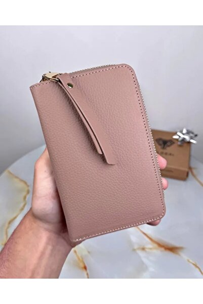 Fil Deri Γυναικείο πορτοφόλι πολυτελείας από γνήσιο δέρμα με φερμουάρ πολλαπλών διαμερισμάτων 2091