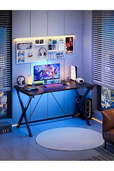 Venpara Gaming Desk, Extra Wide Computer Desk & Office Table, Ergonomic X-Leg Design with Cable Management