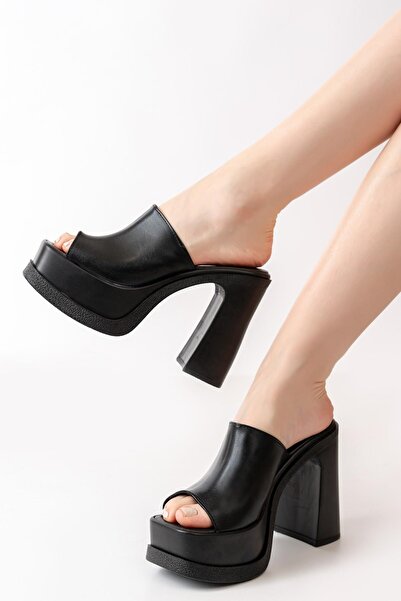 asmi shoes Papuci ortopedici cu platformă pentru femei, cu baretă lată (12 cm), negri